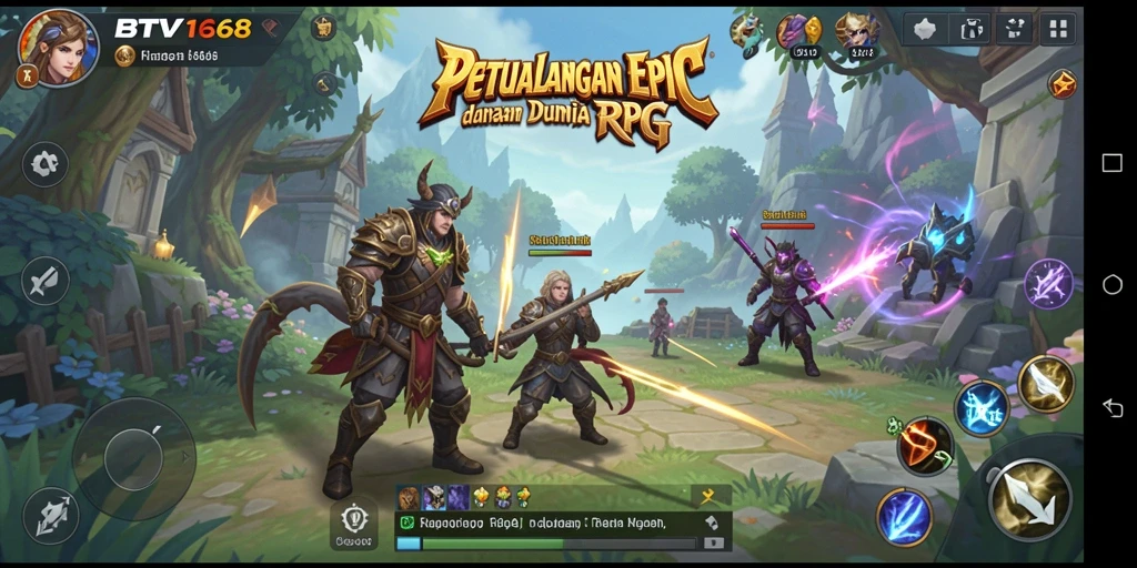 Tampilan gameplay BTV168 yang menakjubkan dalam petualangan RPG.