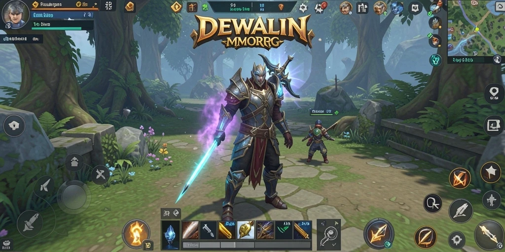 Screenshot gameplay DEWALIN menampilkan pertarungan epik antara karakter pemain.
