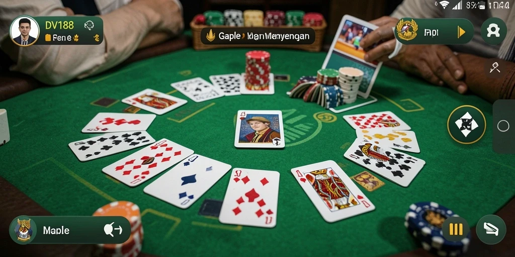 Tampilan gameplay seru dan menarik dari permainan Gaple.