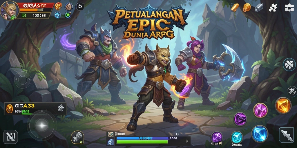 Tampilan gameplay ARPG GIGA33 yang mendebarkan dan penuh aksi.