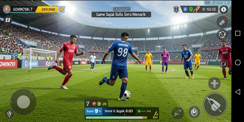 GOWIN789 menampilkan aksi seru di lapangan sepak bola.