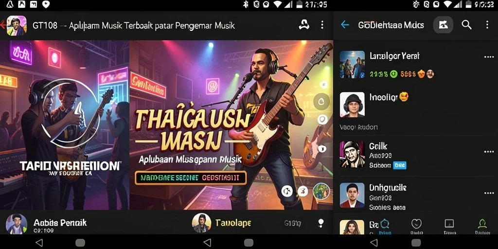 Tampilan gameplay GT108 menampilkan pengalaman musik yang seru dan interaktif.