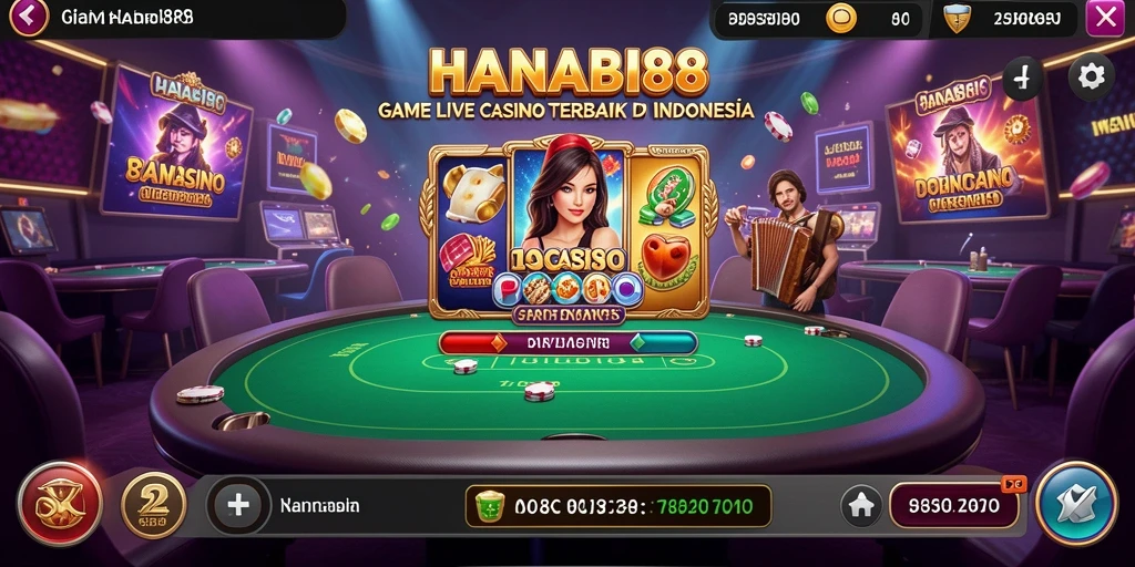 Tampilan gameplay Live Casino yang seru dan interaktif di HANABI88.