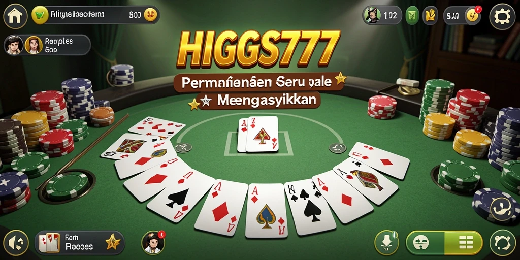 Tampilan menarik dari permainan Gaple HIGGS777 dengan antarmuka yang bersih.