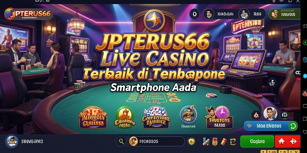 Screenshot utama JPTERUS66 menampilkan gameplay Live Casino yang mendebarkan.