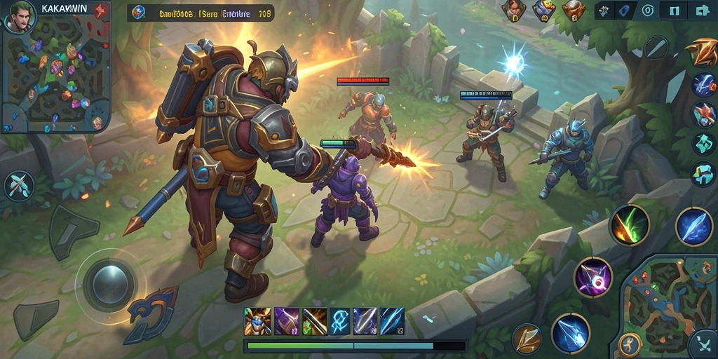 Tampilan menarik dari gameplay KAKAKWIN di arena MOBA.