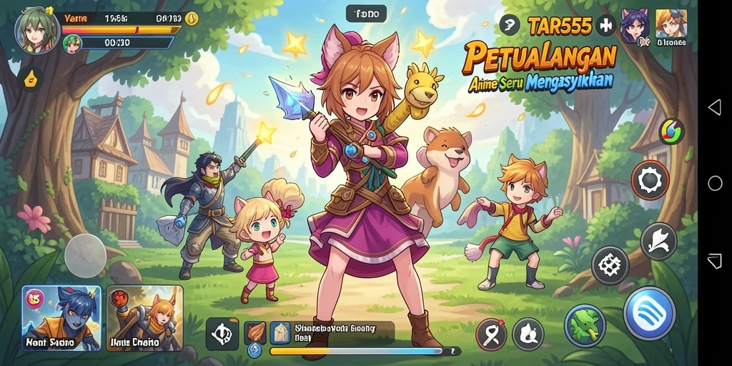 Gameplay TAR555 yang mendebarkan di dunia anime yang penuh warna.