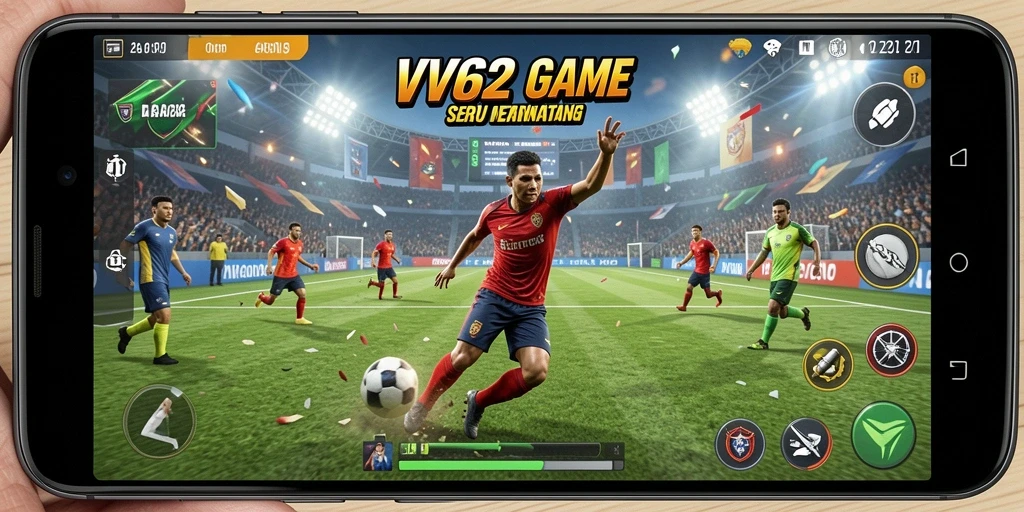 Tampilan gameplay seru dari game olahraga VV62 yang penuh aksi.