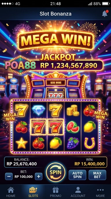 Tampilan utama aplikasi poa88 yang menarik.